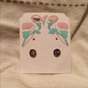 Small silver sand dollar earrings